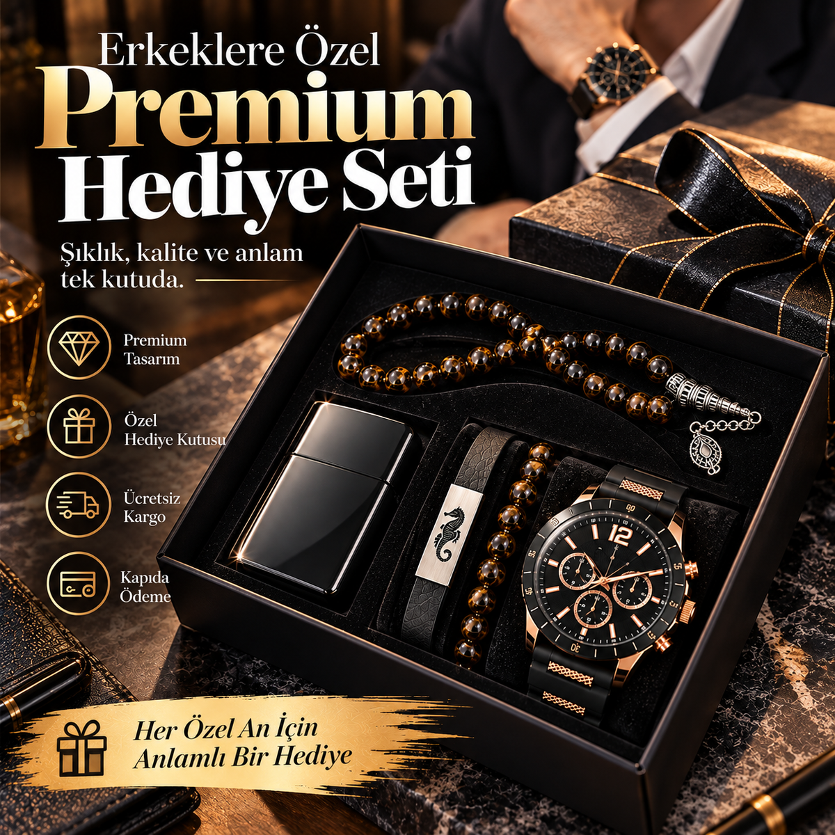 5 Parça Erkek Saat Seti