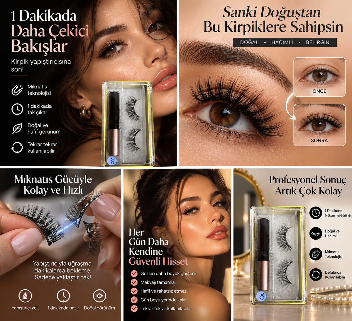 Mıknatıslı Manyetik Takma Kirpik