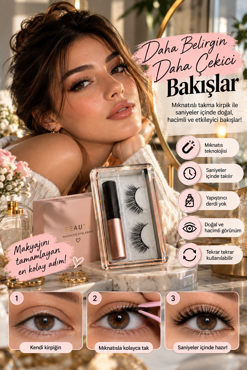 Mıknatıslı Manyetik Takma Kirpik
